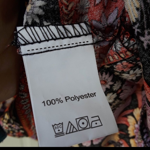 Boho Floral All Over Print Tie Waist Dress Size 2X - Picture 12 of 13